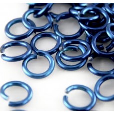5mm 20ga Niobium Anodized Jumprings - Navy - Pack of 10