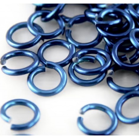 5mm 20ga Niobium Anodized Jumprings - Navy - Pack of 10