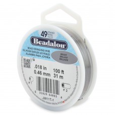 .018" 49 Str Beadalon Beading Wire - Bright - 100ft (30m)