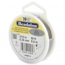 .012" (.30mm) Beadalon 19st Beading Wire - Bright - 30ft (9.1m)