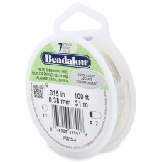 .015" (0.38mm) 7-Str Silver Color Beadalon Beading Wire - 100ft (30m)