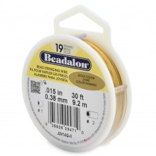 .015" (0.38mm) 19st Beadalon Beading Wire - Gold Color - 30ft (9.1m)