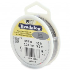 .015" (0.38mm) 19st Beadalon Beading Wire - Bright - 30ft (9.1m)