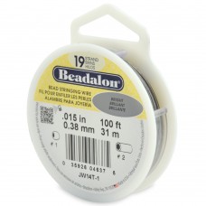 .015" (0.38mm) 19 Strand Beadalon Beading Wire - Bright - 100ft (31m)
