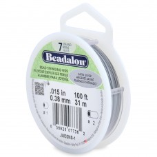 .015" (0.38mm) Beadalon 7 Strand Beading Wire -  Satin Silver - 100ft (30.48m)
