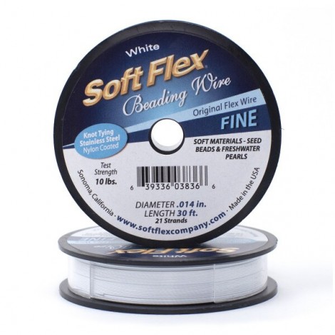 .014" Soft Flex Beading Wire - White Quartz - 9.2m