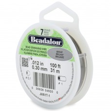 .012" 7 Strand Beadalon Beading Wire - Bright - 100ft (30m)