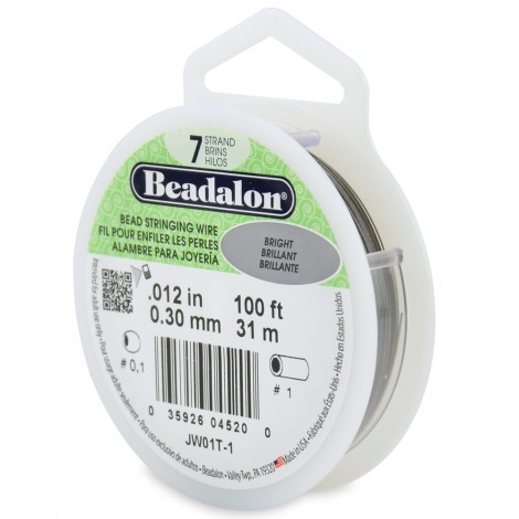 .012" 7 Strand Beadalon Beading Wire - Bright - 100ft (30m) .012" 7 Strand Beadalon Beading Wire - Bright - 100ft (30m)