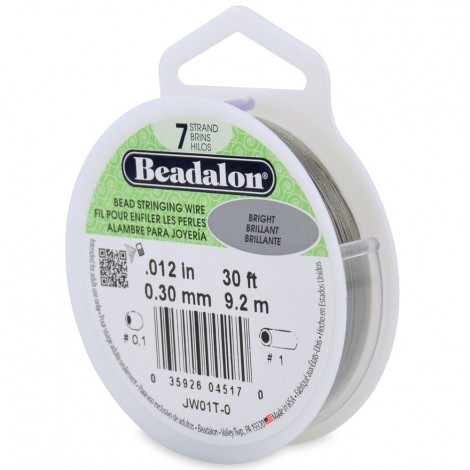 .012" 7 Strand Beadalon Beading Wire - Bright - 30ft (9.1m)