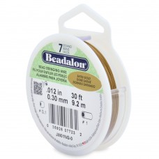 .012" Beadalon 7 Strand Satin Gold Bdg Wire - 30ft (9.1m)