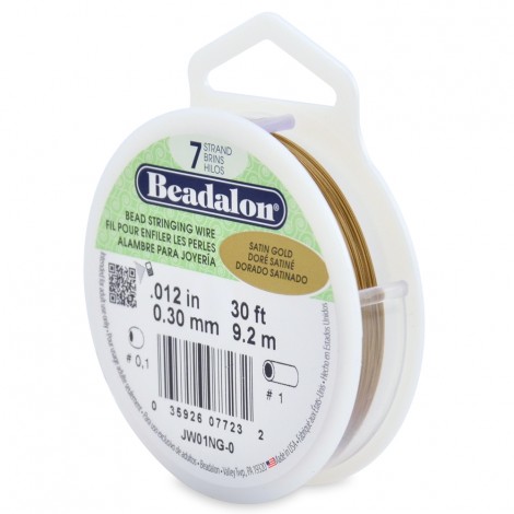 .012" Beadalon 7 Strand Satin Gold Bdg Wire - 30ft (9.1m)
