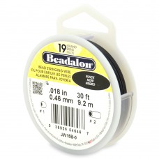 .018" 19st Beadalon Black Beading Wire - 30ft (9.2m)