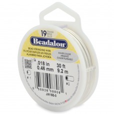 .018" 19st Beadalon Silver Colour Beading Wire - 30ft (9.2m)