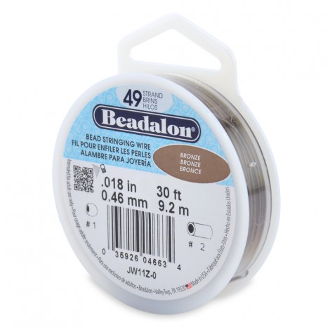 .018" 49st Bronze Beadalon Beading Wire - 30ft (9.2m)