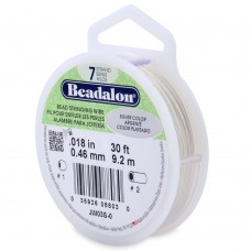 .018" 7st Beadalon Beading Wire - White - 30ft (9.2m)