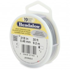 .018" Beadalon 19st Satin Silver Beading Wire - 30ft (9.2m)