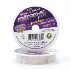 .019" (.48mm) 19st Soft Flex Extreme Sterling Silver Beading Wire - 30ft (9.2m)