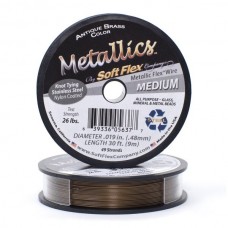 .019" (.48mm) 49st Soft Flex Antique Brass Beading Wire - 30ft (9.2m)