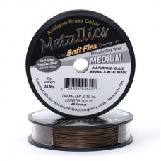 .019" (.48mm) 49st Soft Flex Antique Brass Beading Wire - 30m (100ft)