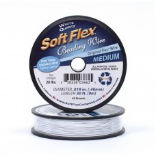 .019" (.48mm) 49St Soft Flex Beading Wire - White - 9.2m