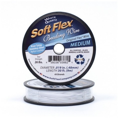 .019" (.48mm) 49St Soft Flex Beading Wire - White - 9.2m .019" (.48mm) 49St Soft Flex Beading Wire - White - 9.2m
