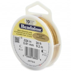 .024" 19st Beadalon Gold Colour Beading Wire -30ft (9.2m)