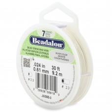 .024" 7 Str Silver Color Beadalon Beading Wire - 30ft (9.2m)