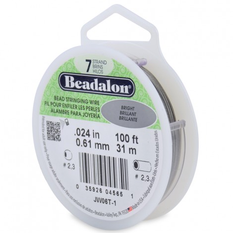 .024" 7 Strand Beadalon Beading Wire - Bright - 100ft (31m)