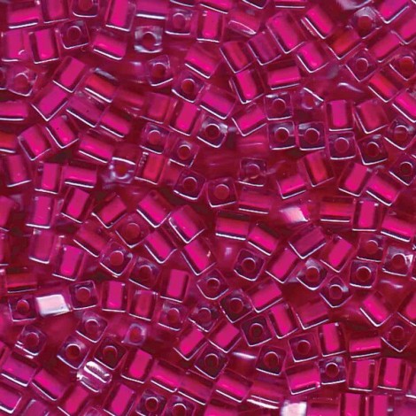 4mm Miyuki Squares - Colour Lined Fuchsia - 20gm