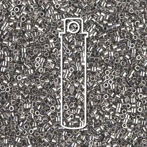 15/0 Delica Seed Beads - Palladium Plated - 7gm 15/0 Delica Seed Beads - Palladium Plated - 7gm