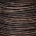 2mm Indian Leather Cord - Natural Distressed Dye Dark Brown - 2 metres