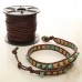 2mm Indian Leather Cord - Natural Distressed Dye Dark Brown - 2 metres