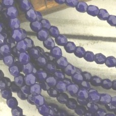 True 2mm Czech Firepolish Beads - Navy Blue