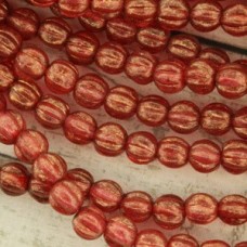 5mm Czech Melon Beads - Halo Cardinal - Pack of 20