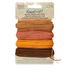 1mm Beadsmith Knot It Waxed Brazilian 2-Ply Waxed Polyester Twisted Cord - Pumpkin Spice - 4 x 15yd