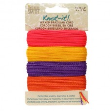 1mm Beadsmith Knot It Waxed Brazilian 2-Ply Waxed Polyester Twisted Cord - Summer Sunset  - 4 x 15yd