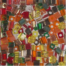 4mm Miyuki Cube Seed Beads - Autumn Mix - 10gm