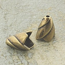 13x9mm (7mmID) Petal Cones - Ant Brass - Each