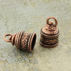 9mm ID Ant Copper JBB Floral Revolving Beadcap - Each