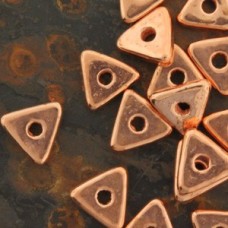 10mm Greek Met Ceramic Triangle Beads - Copper Plated