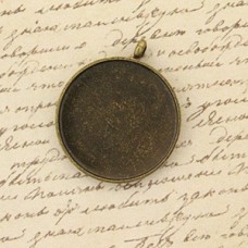 18mm Vintage Style Oxidised Brass Pendant Settings - Pack of 2