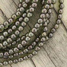 3mm Czech Round Druk Beads - Transp Green Luster - Pack of 100