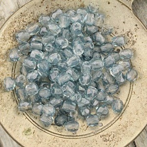 3mm Czech Firepolish Beads - Blue Luster