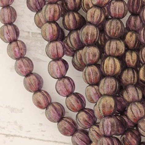 5mm Czech Melon Beads - Halo - Regal - Pack of 20