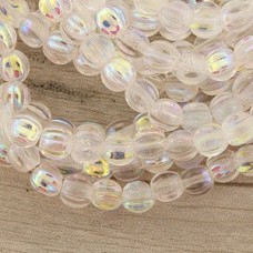 5mm Czech Melon Beads - Crystal AB - Pack of 50