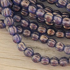 5mm Czech Melon Beads - Halo - Ultramarine - Pack of 20