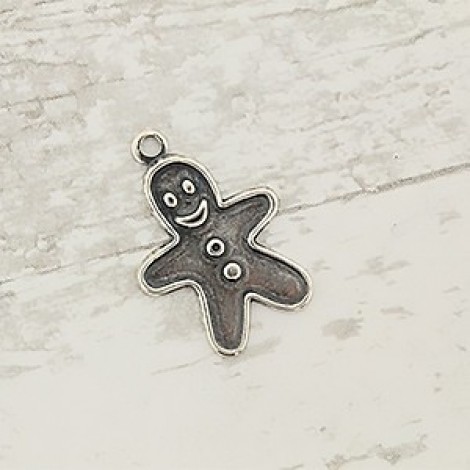 13mm Sterling Silver Plated Gingerbread Man Charms