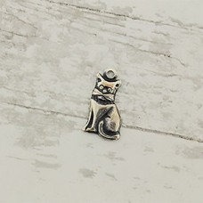 12mm Tiny Sterling Silver Cat Plated Charm - Right