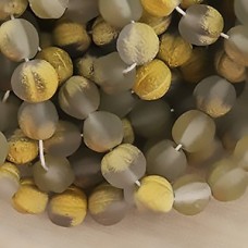 6mm Czech Melons - Crys Matte Gold Etched - Pack of 20