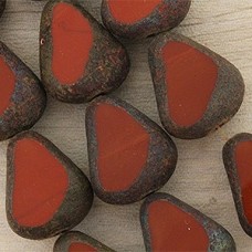 19x16mm Chunky Cz T-Cut Drop Nuggets Umber Stone Picasso - Each